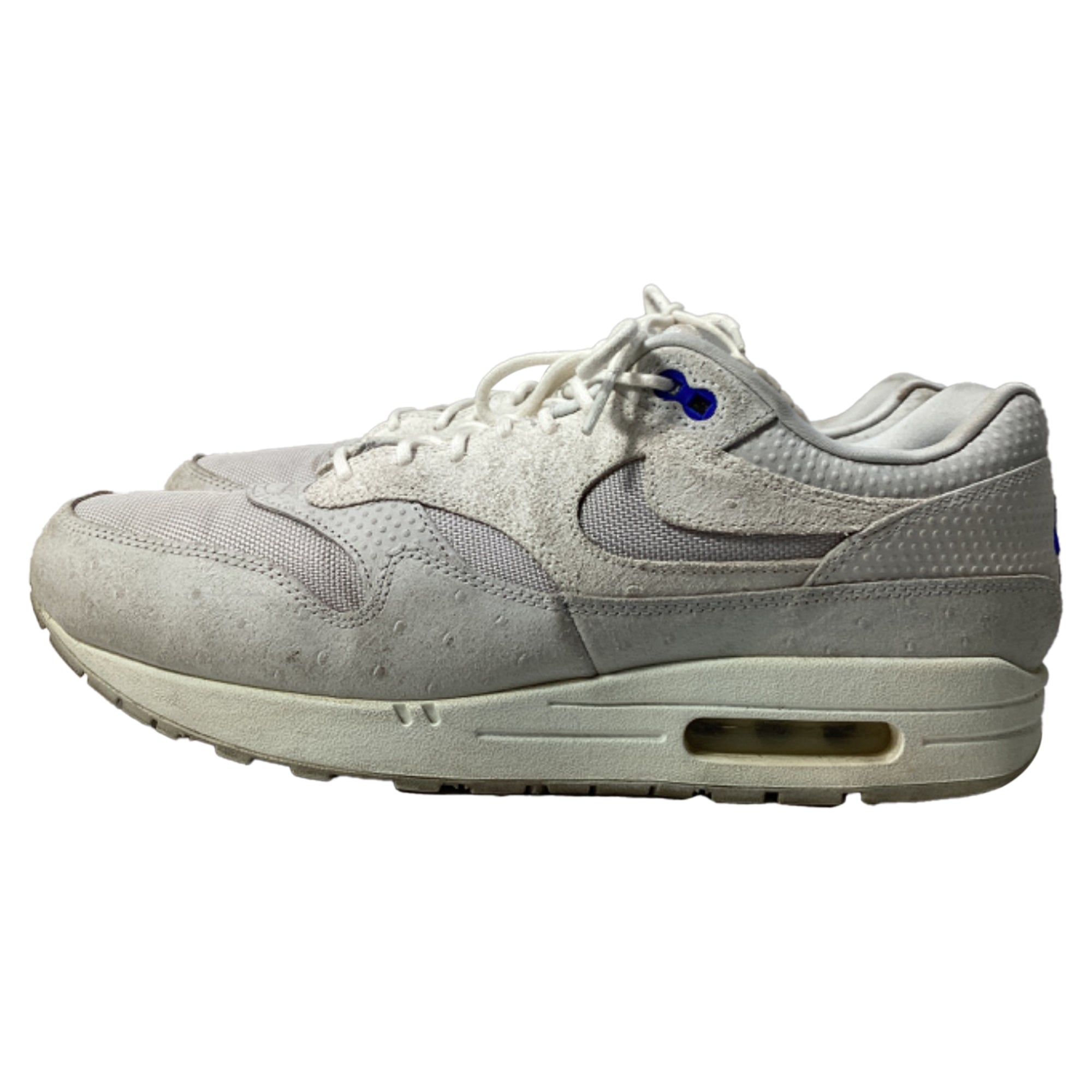 Nike Air Max 1 Pure Platinum Racer Sneakers in White Suede