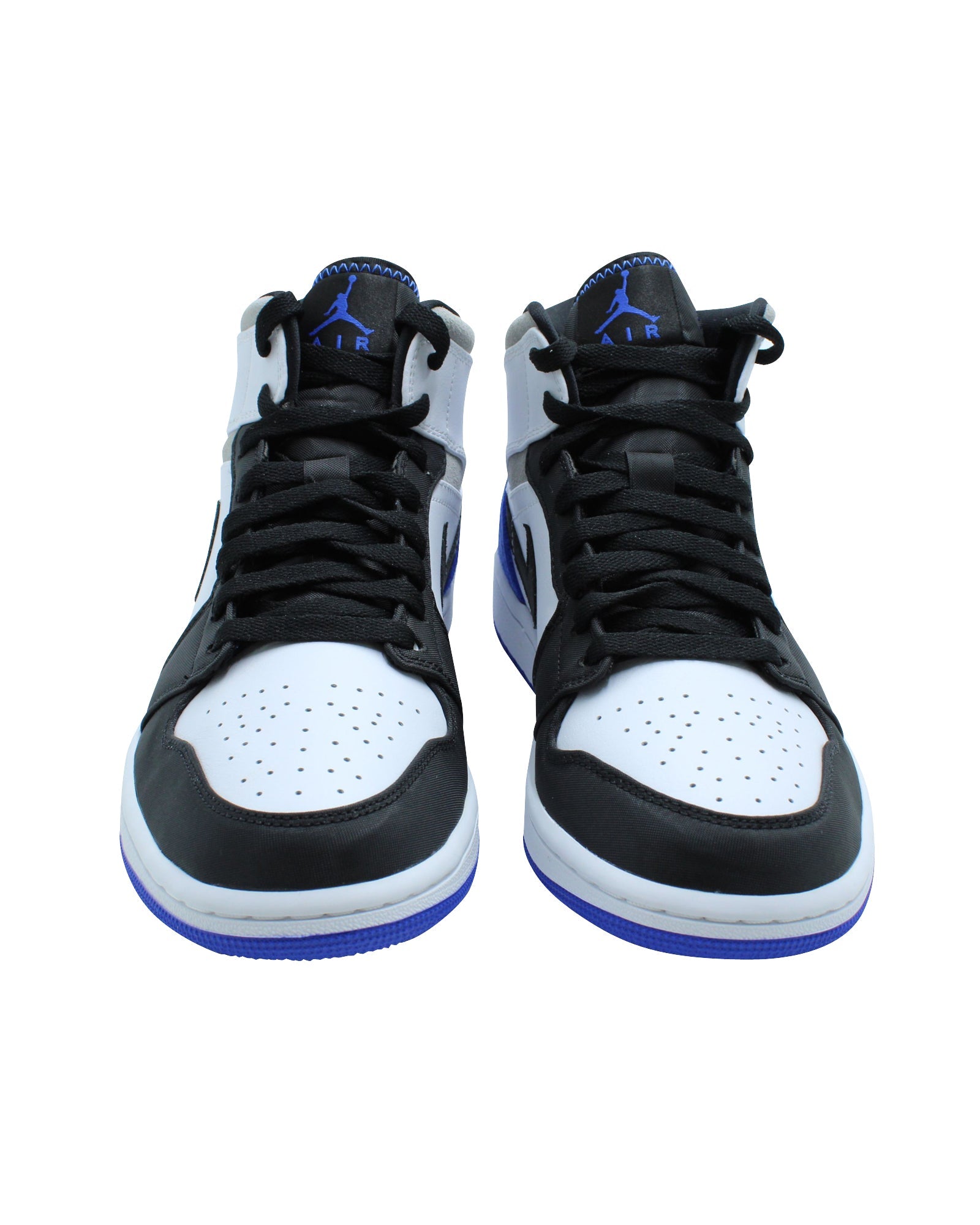 Nike Air Jordan 1 Mid SE in White Hyper and Royal Black Leather