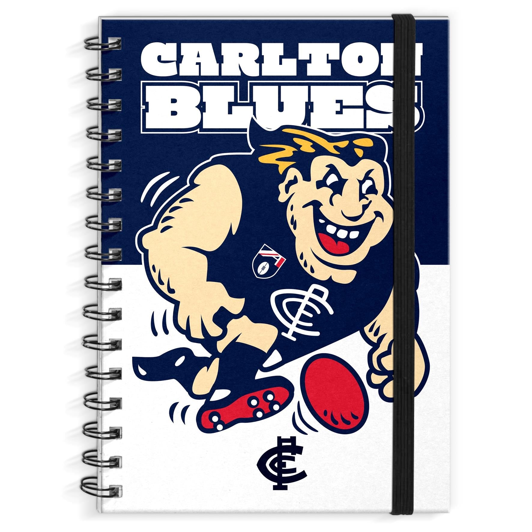 AFL - Carlton Blues Hardcover A4 Spiral Notebook