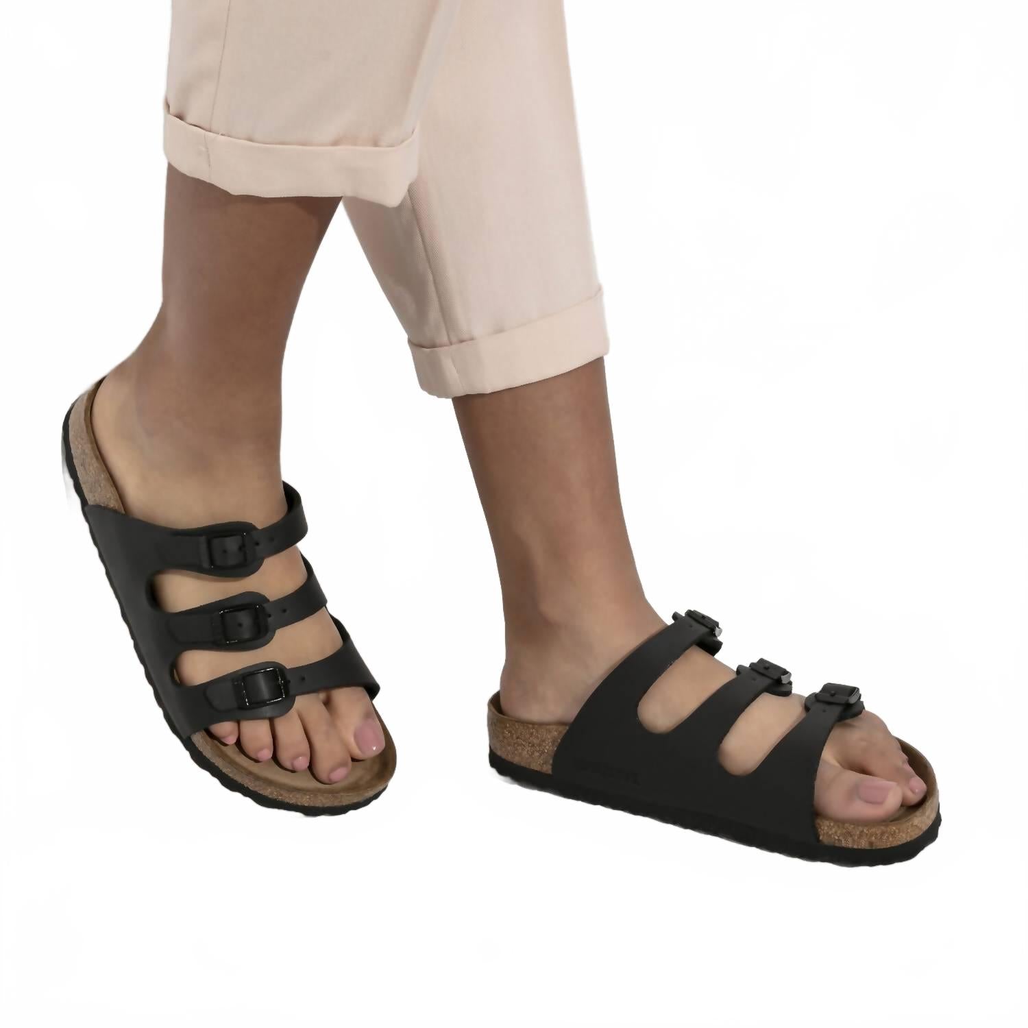 Women's Florida Sandals In Black / Brown