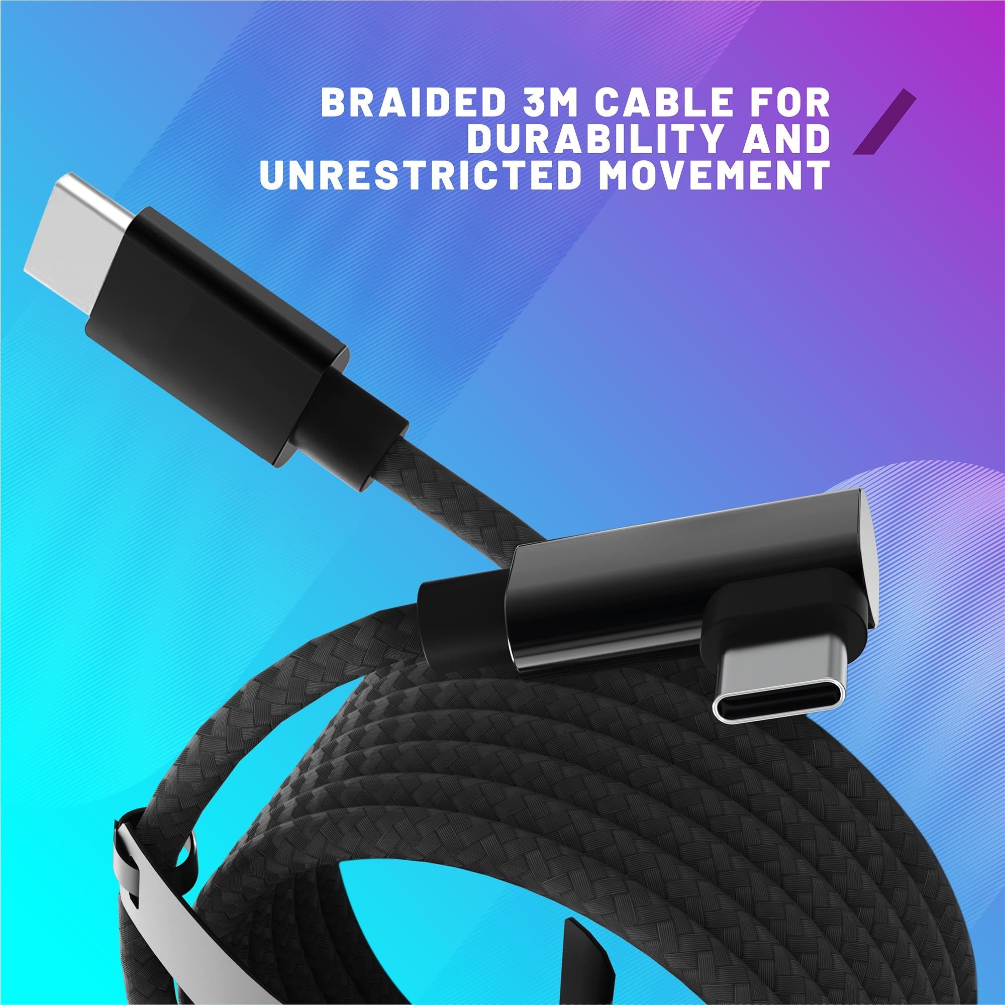 4Gamers 3M USB-C Link Cable for Meta Quest 2, 3 and 3S