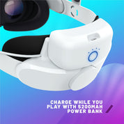 4Gamers Pro Head Strap with Power Bank for Meta Quest 3/3S