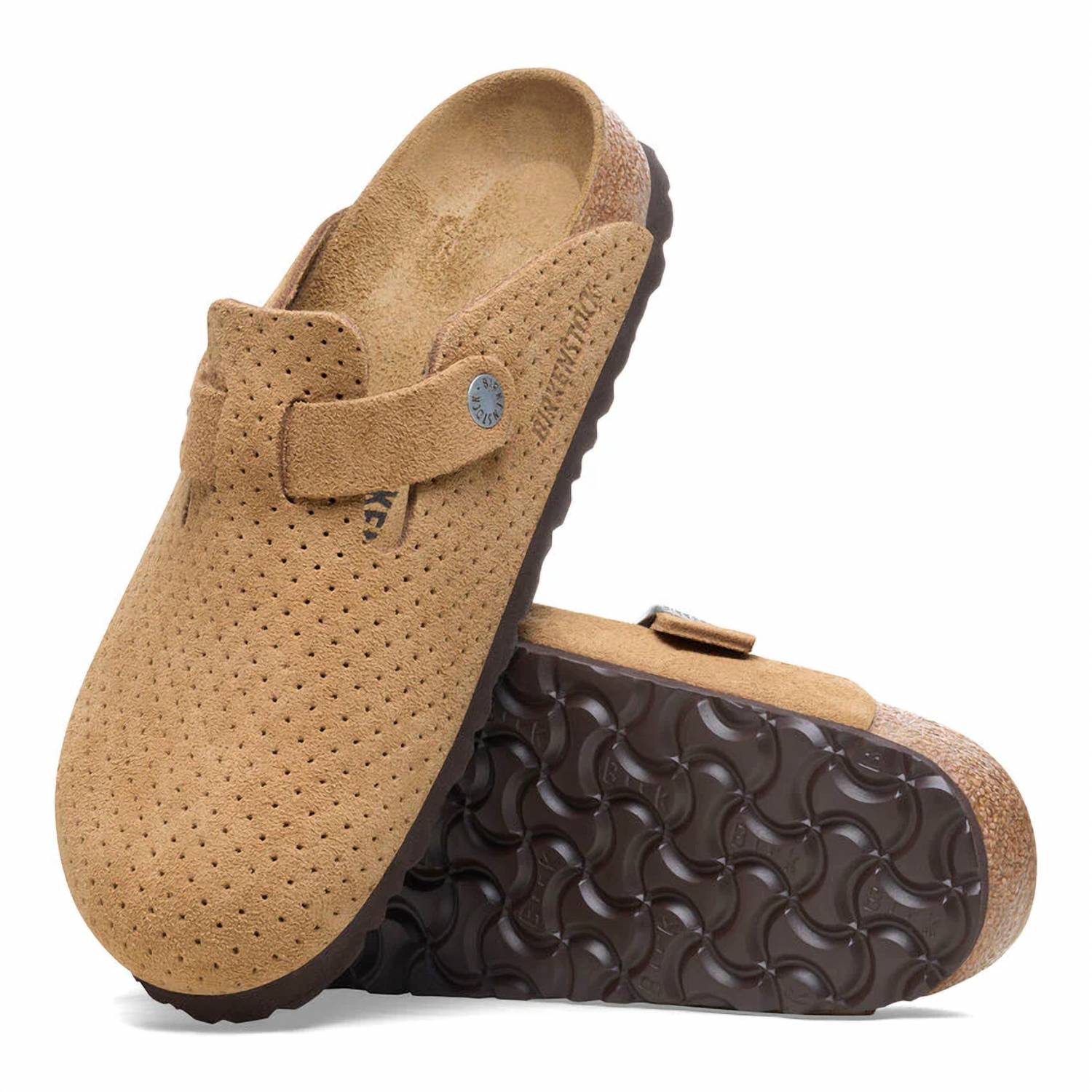 Men's Boston Suede Embossed Clogs In Dotted New Beige