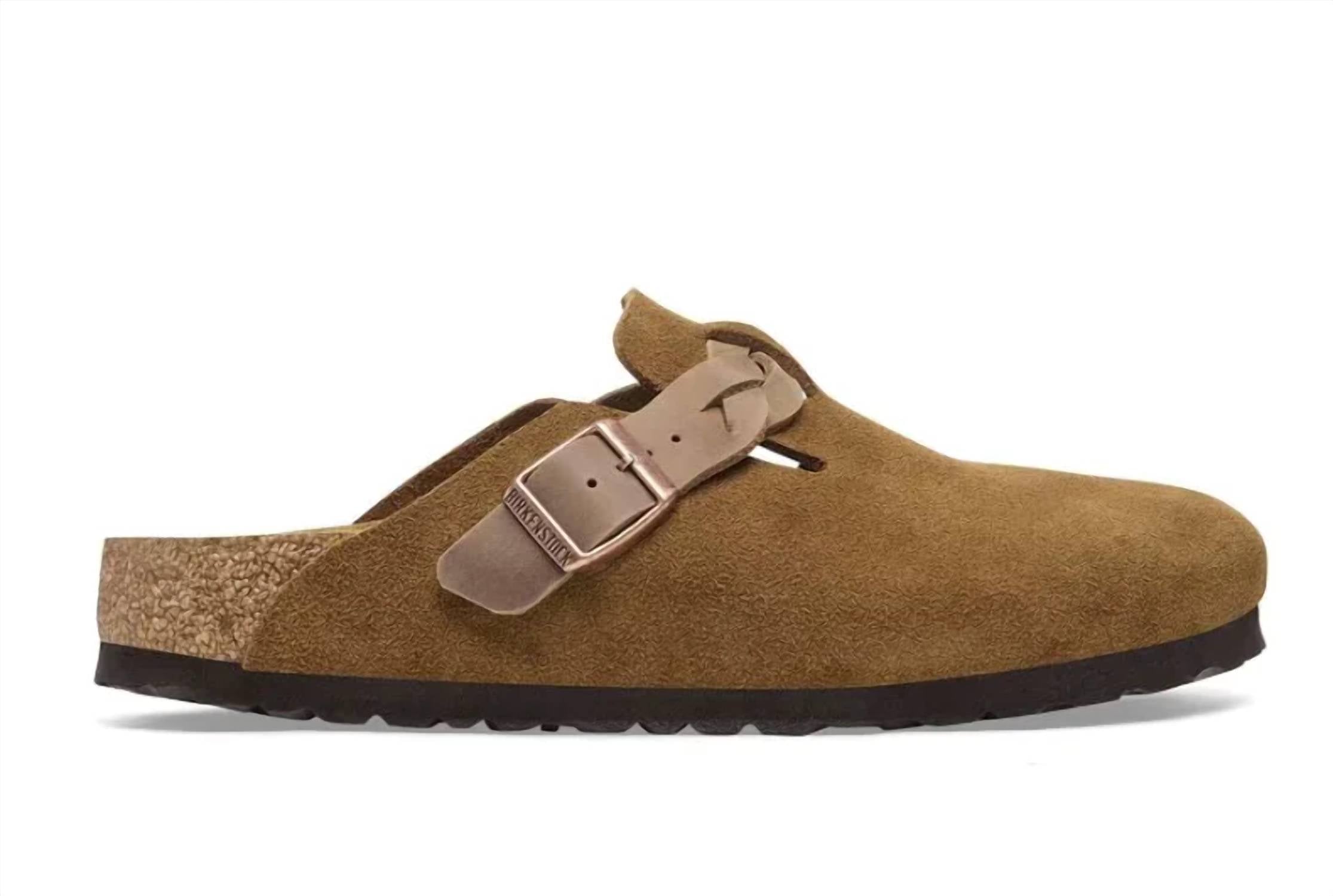 Women's Boston Braided Suede Clogs In Mink