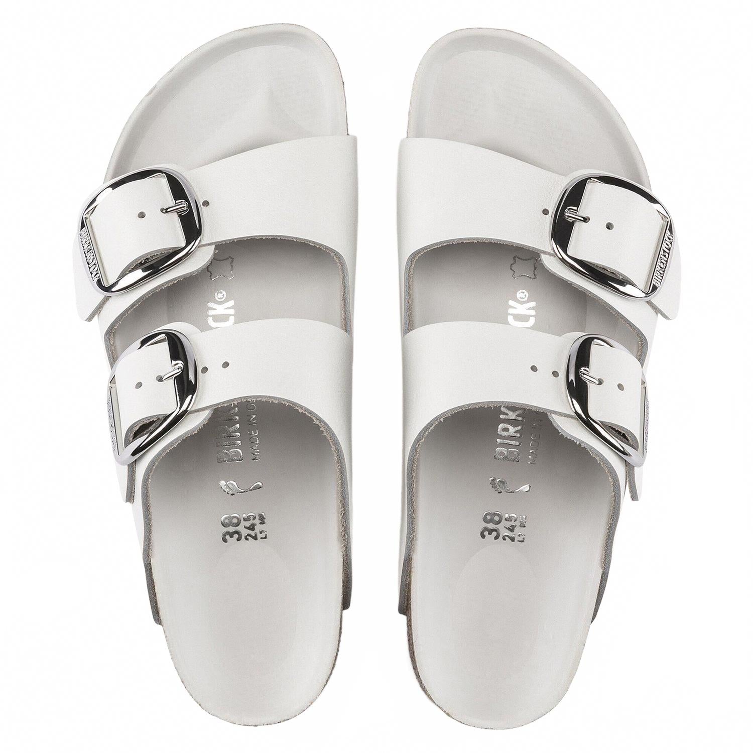 Unisex Arizona Big Buckle Sandals In White