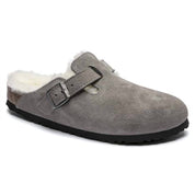 Women's Boston Shearling Clog - Narrow In Stone Coin