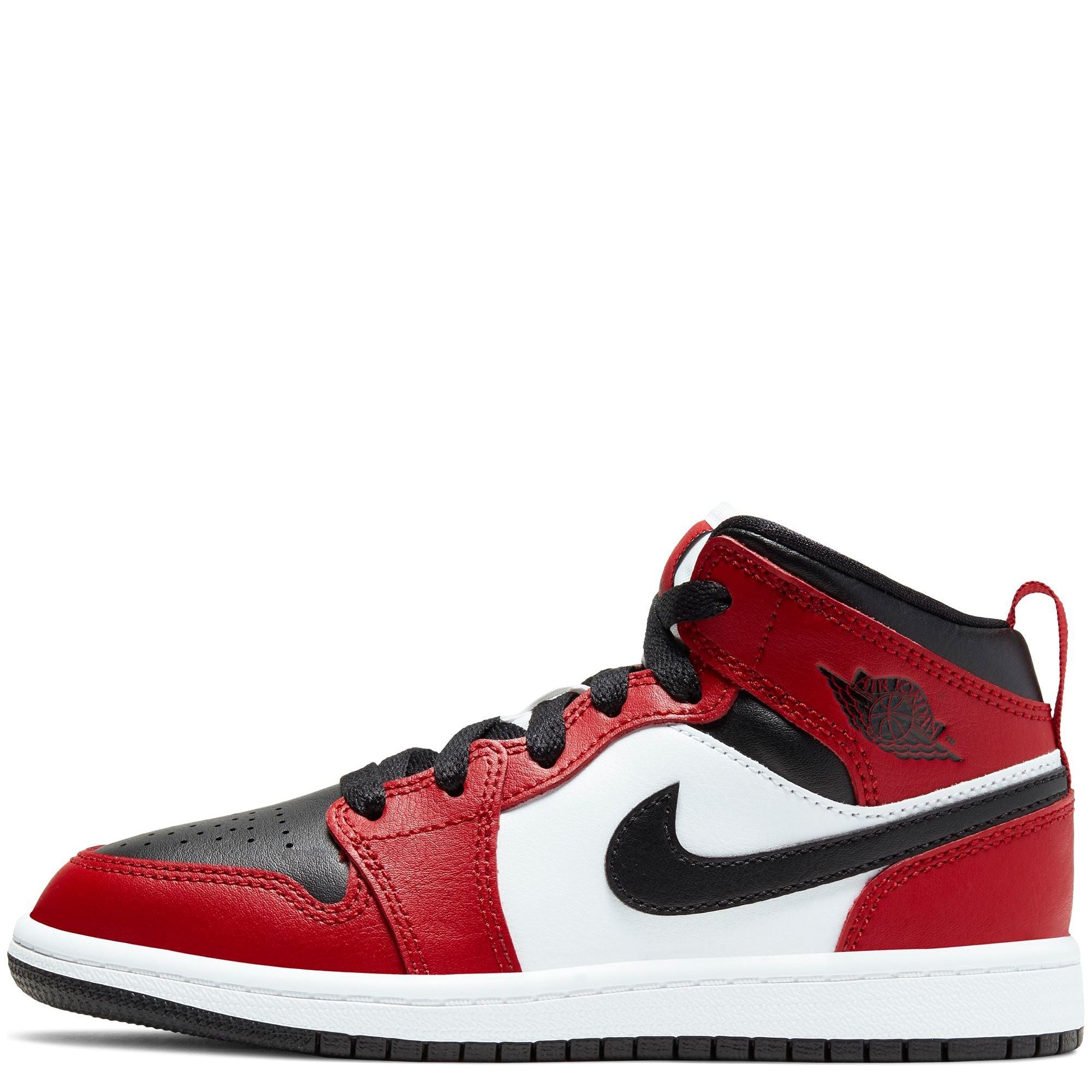 Little Kid's Air Jordan 1 Mid Black/Black-gym Red 640734-069