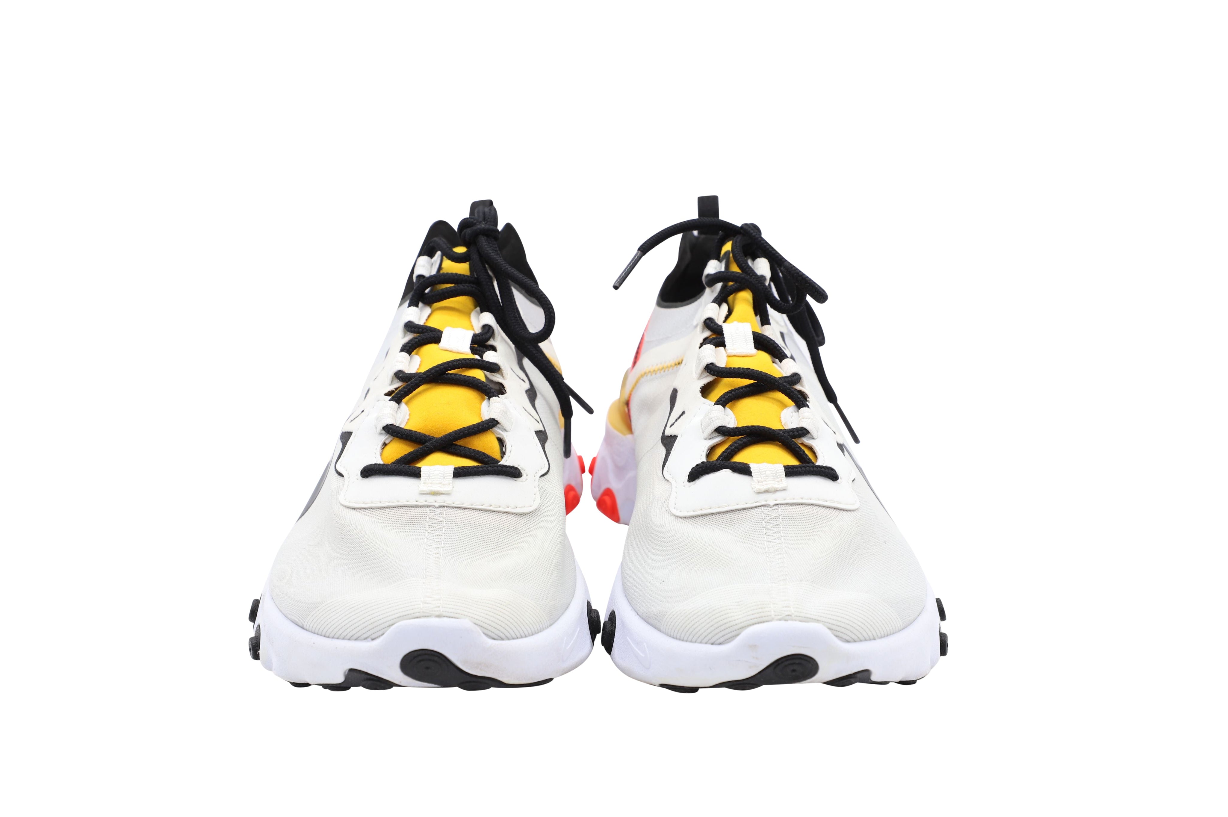 Nike React Element 55 Trainer in White Rubber