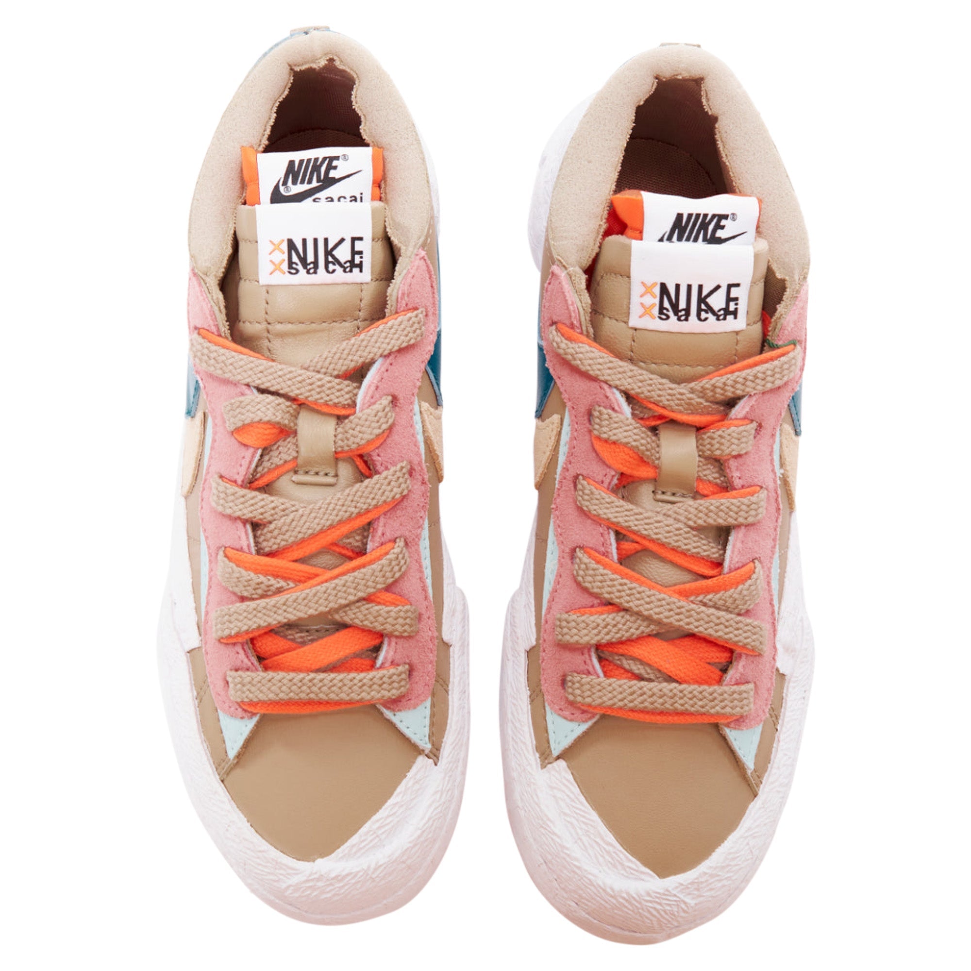 NIKE SACAI KAWS Blazer Low Reed pink green tick patchwork sneakers EU36.5