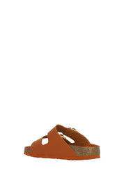 Orange Arizona Buckle Leather Sandals