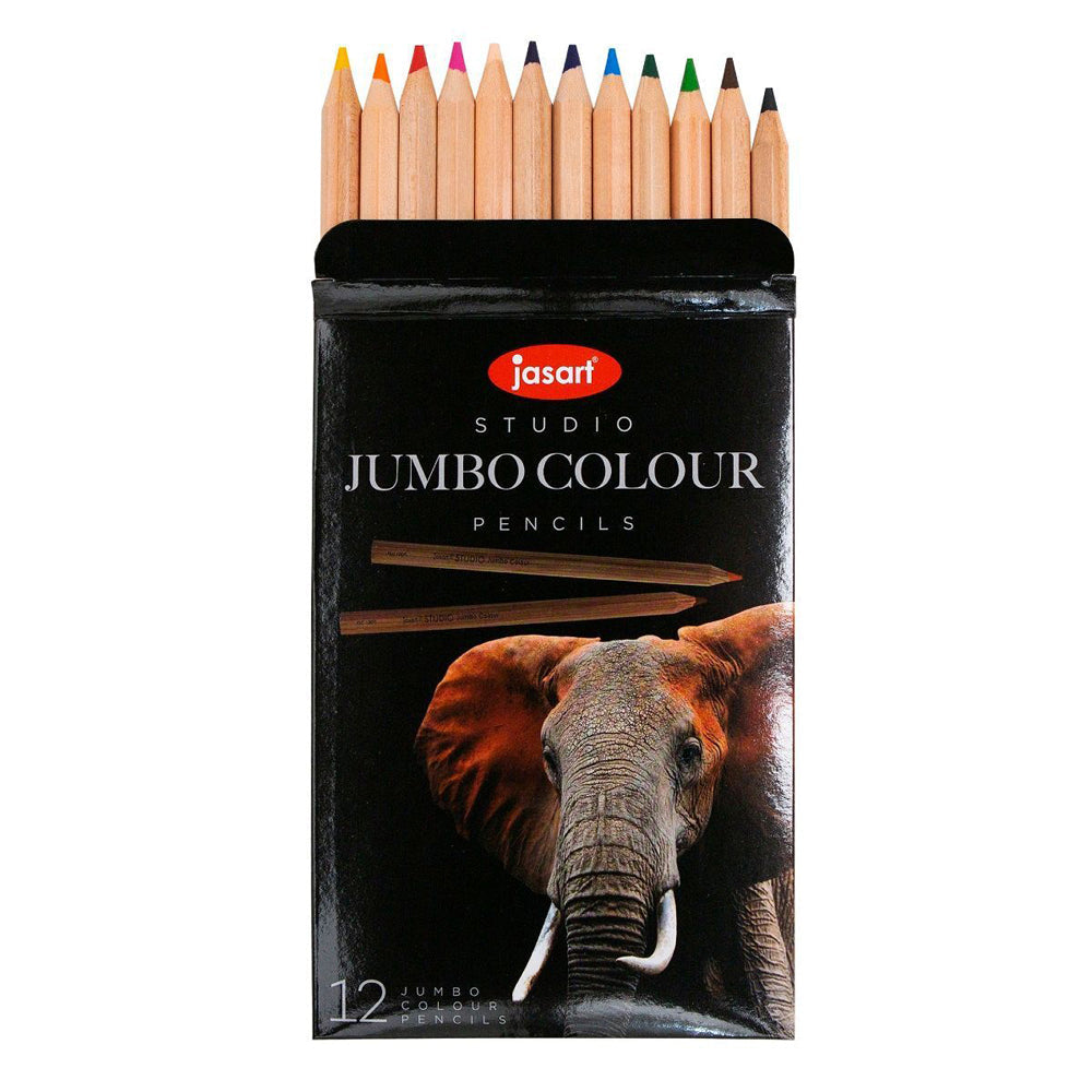 12pc Jasart Studio Art/Craft Jumbo Colour Pencil Set