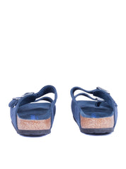 Navy Arizona Suede Leather Slide Sandal