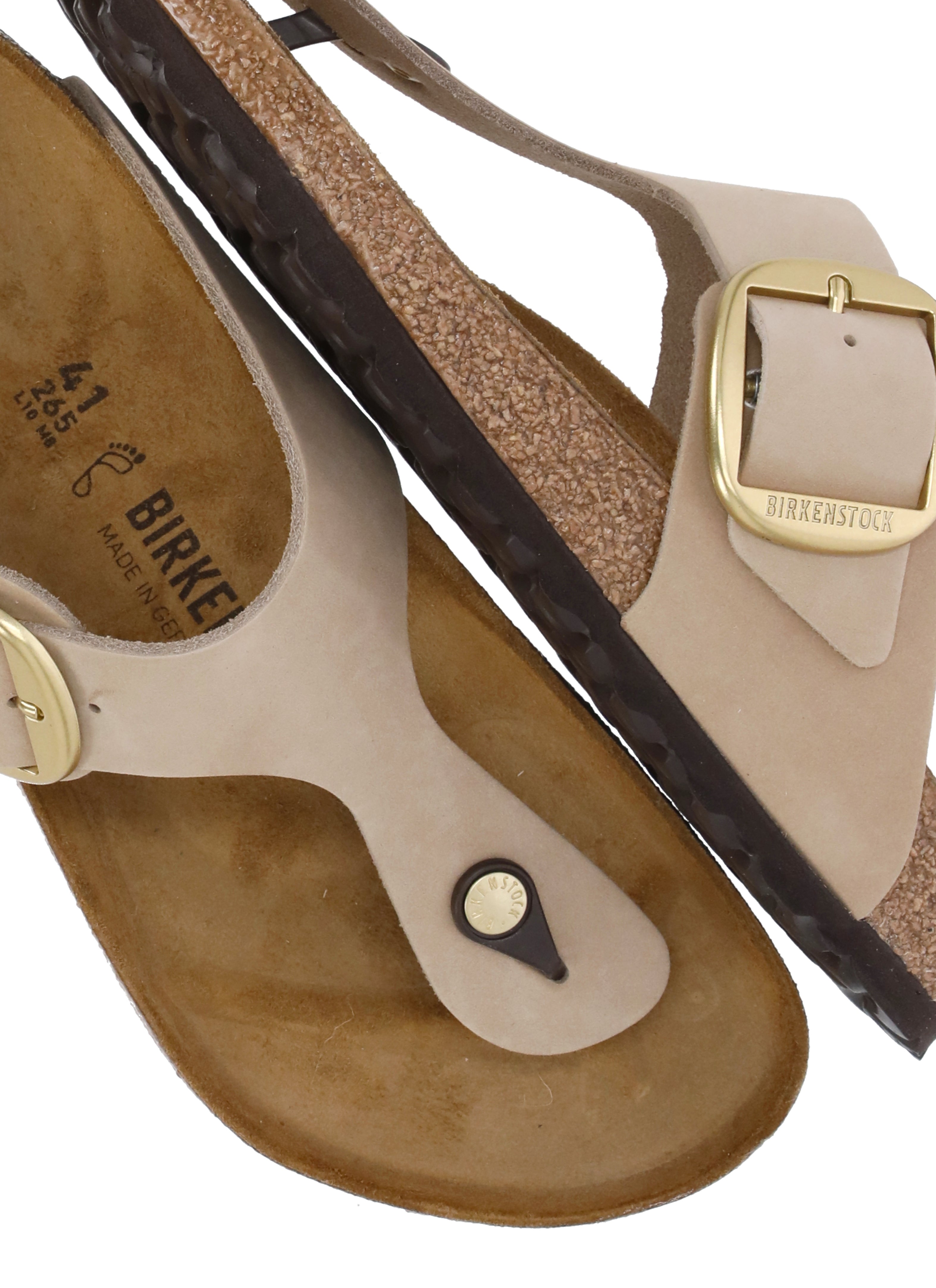 Beige Gizeh Big Buckle Sandals