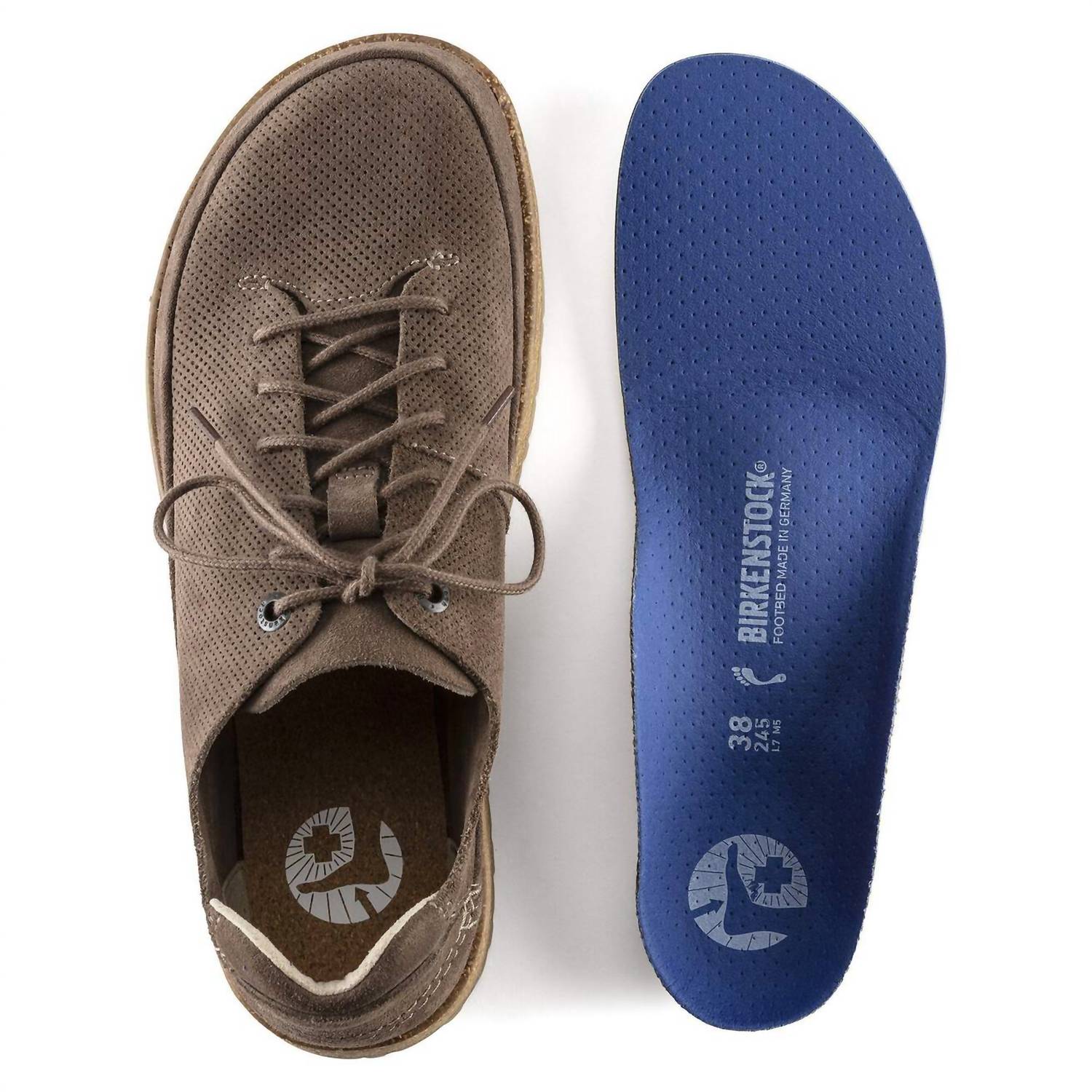 Men's Honnef Low Suede Lace Up Shoes In Grey Taupe