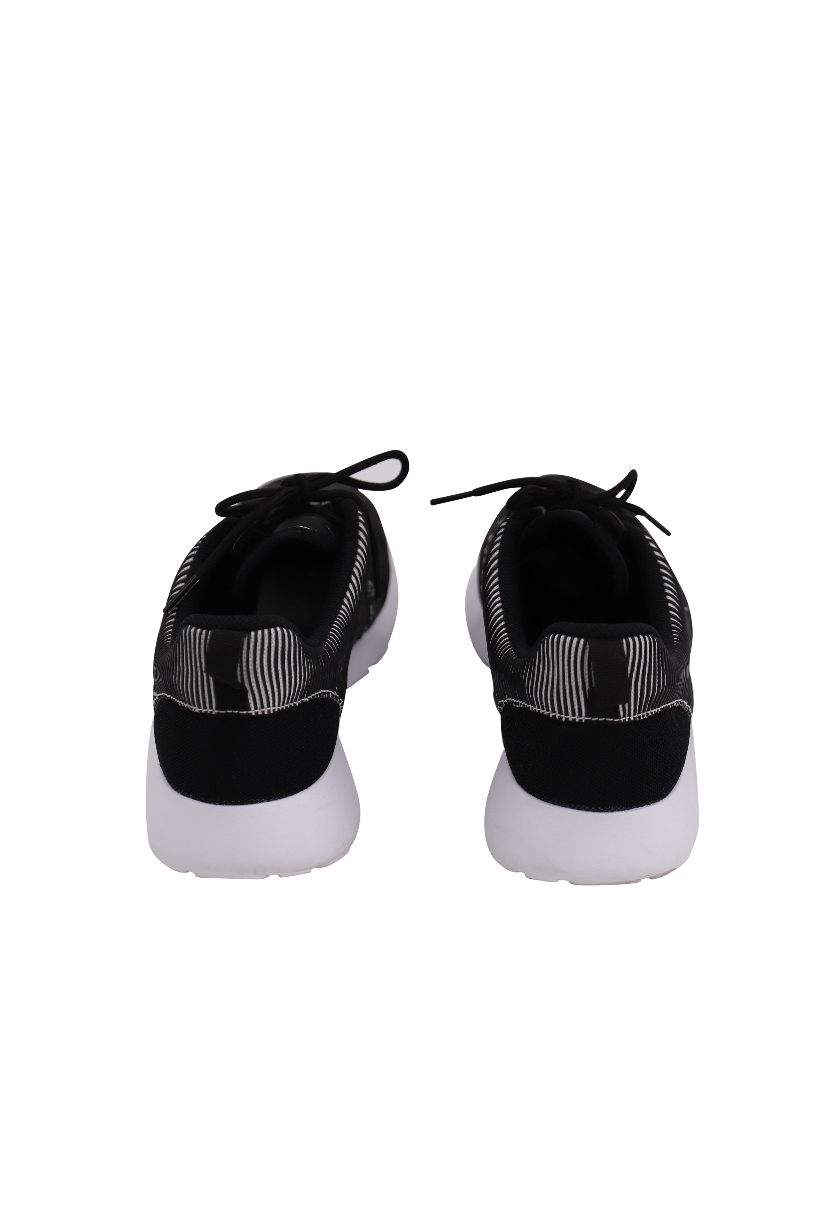 Nike Roshe Run Premium Plus Striped Sneakers in Black and White Nylon
