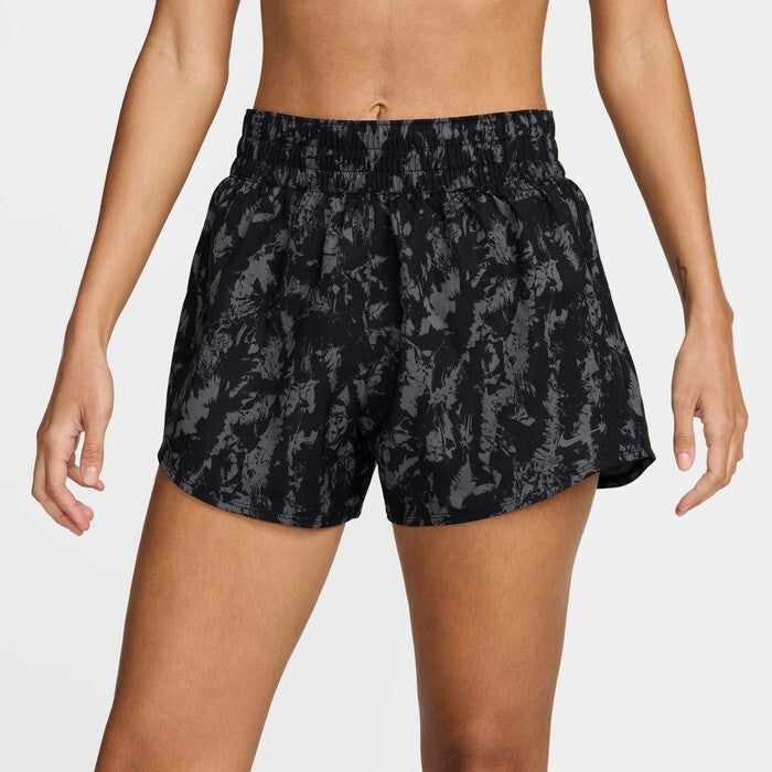 Women's Nike One Dri-Fit Shorts Black Printed Lined High-Waist Performance APP1438