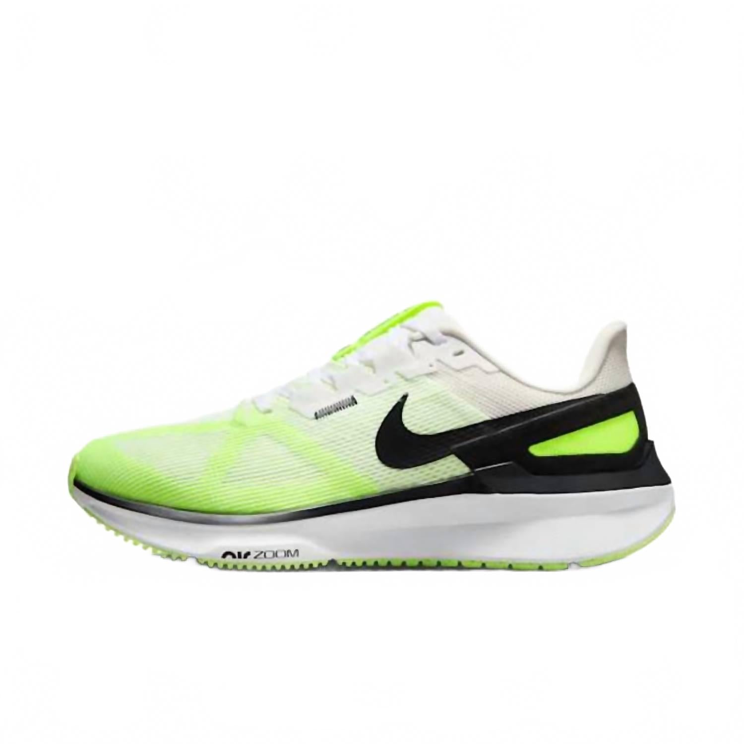 Men's Structure 25 Road Running Shoes In White & Volt