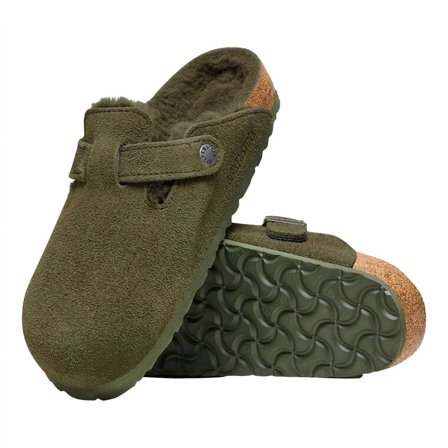 Women's Boston Shearling Clogs In Thyme
