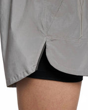 2-In-1 Reflective Running Shorts In Grey