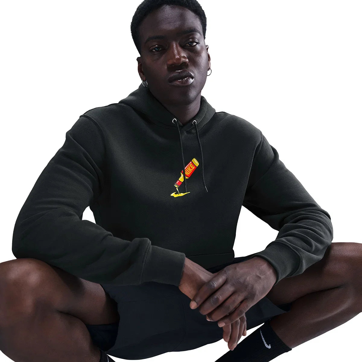 Men's Nike Sportswear Club Sole Food Pullover Fleece Hoodie - Off Noir