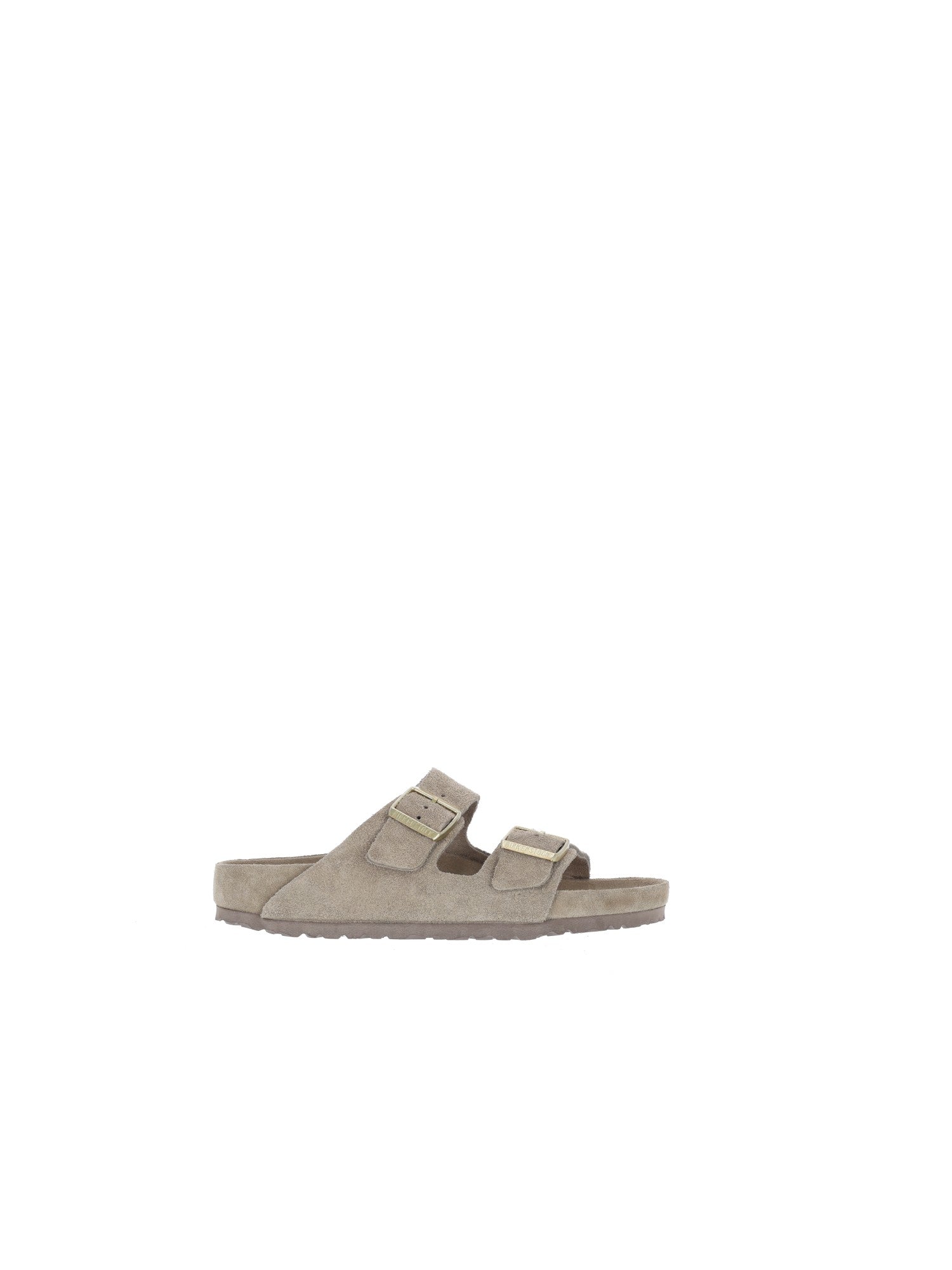 Taupe Arizona Suede Leather Slide Sandal