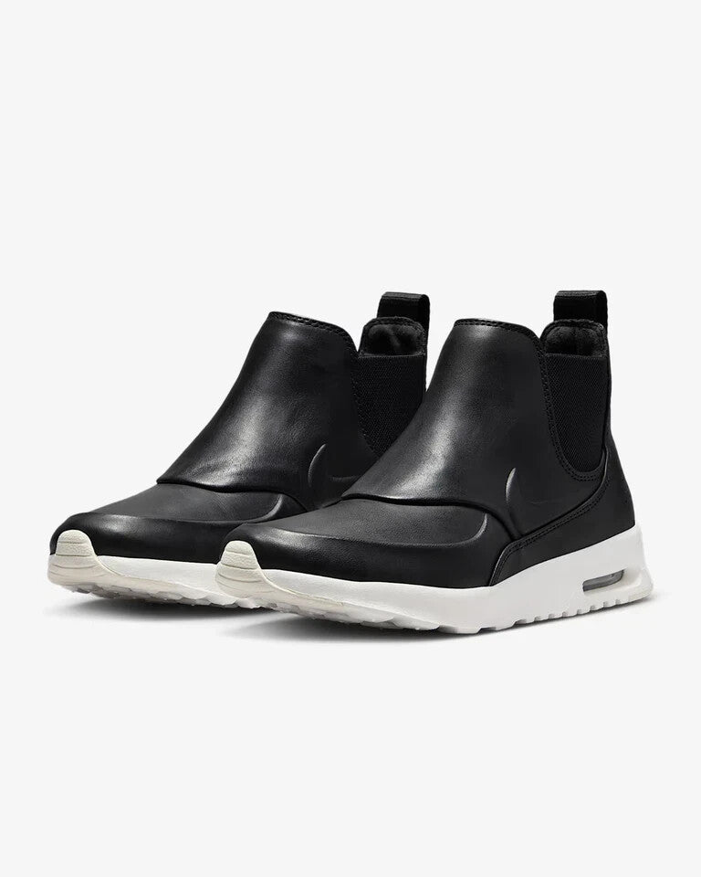 Women's Nike Air Max Thea Mid 859550-001 Black Leather Lifestyle Shoes HAM528