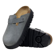 Women's Birkenstock Boston Pap Chunky Basalt Gray / Black 1029142