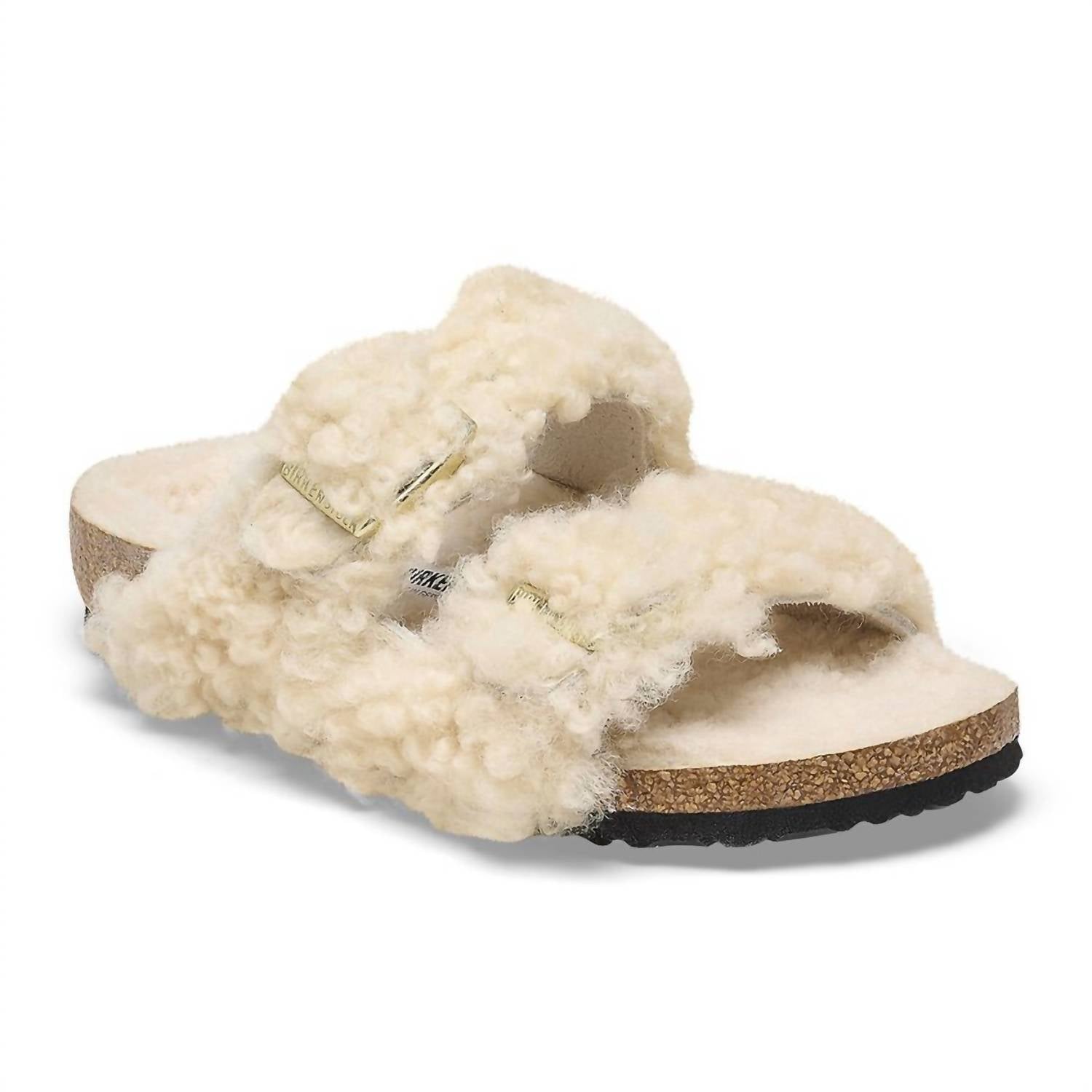 Kids Arizona Shearling Sandals Narrow In Teddy Eggshell