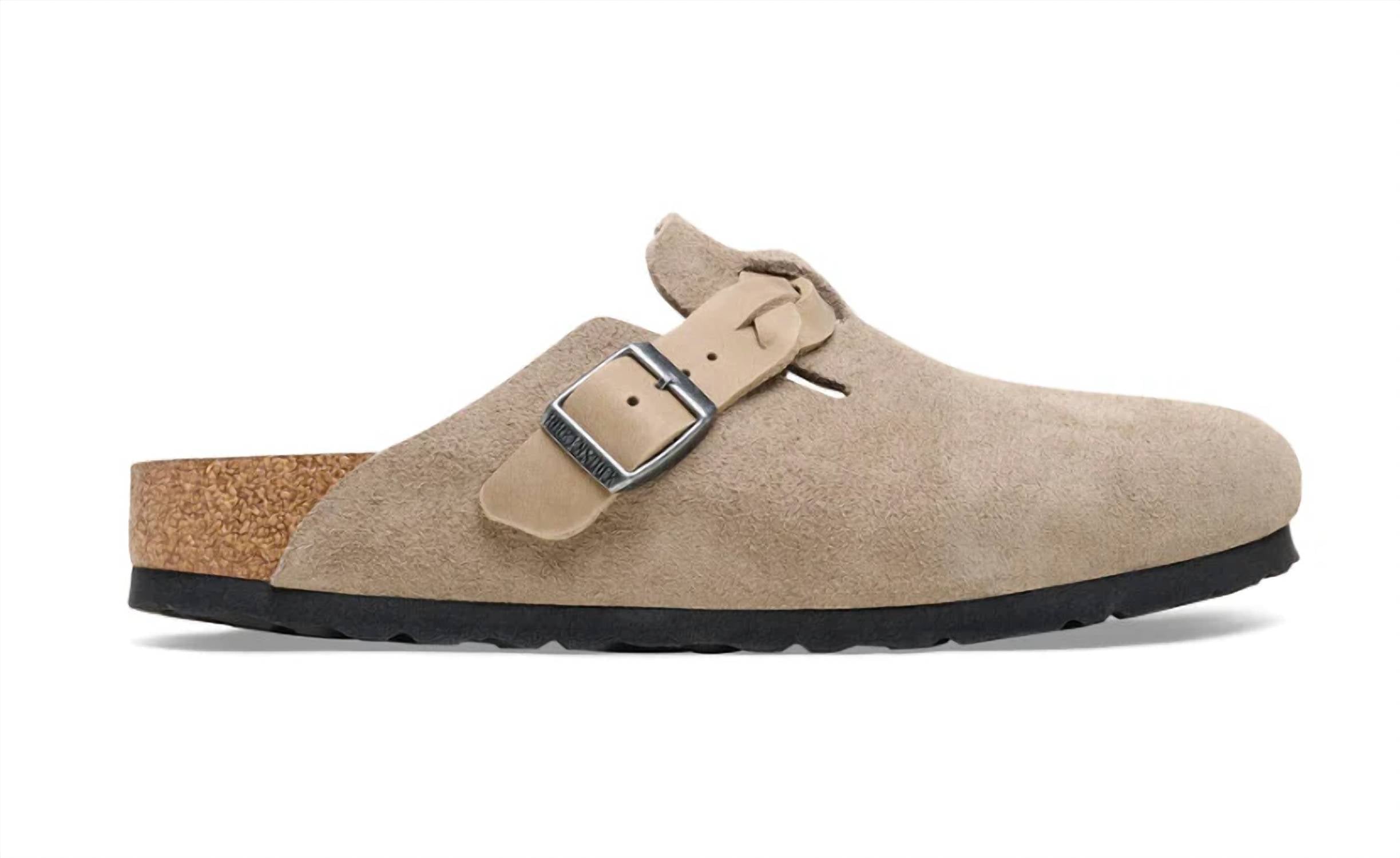 Women's Boston Braided Suede Clogs In Taupe