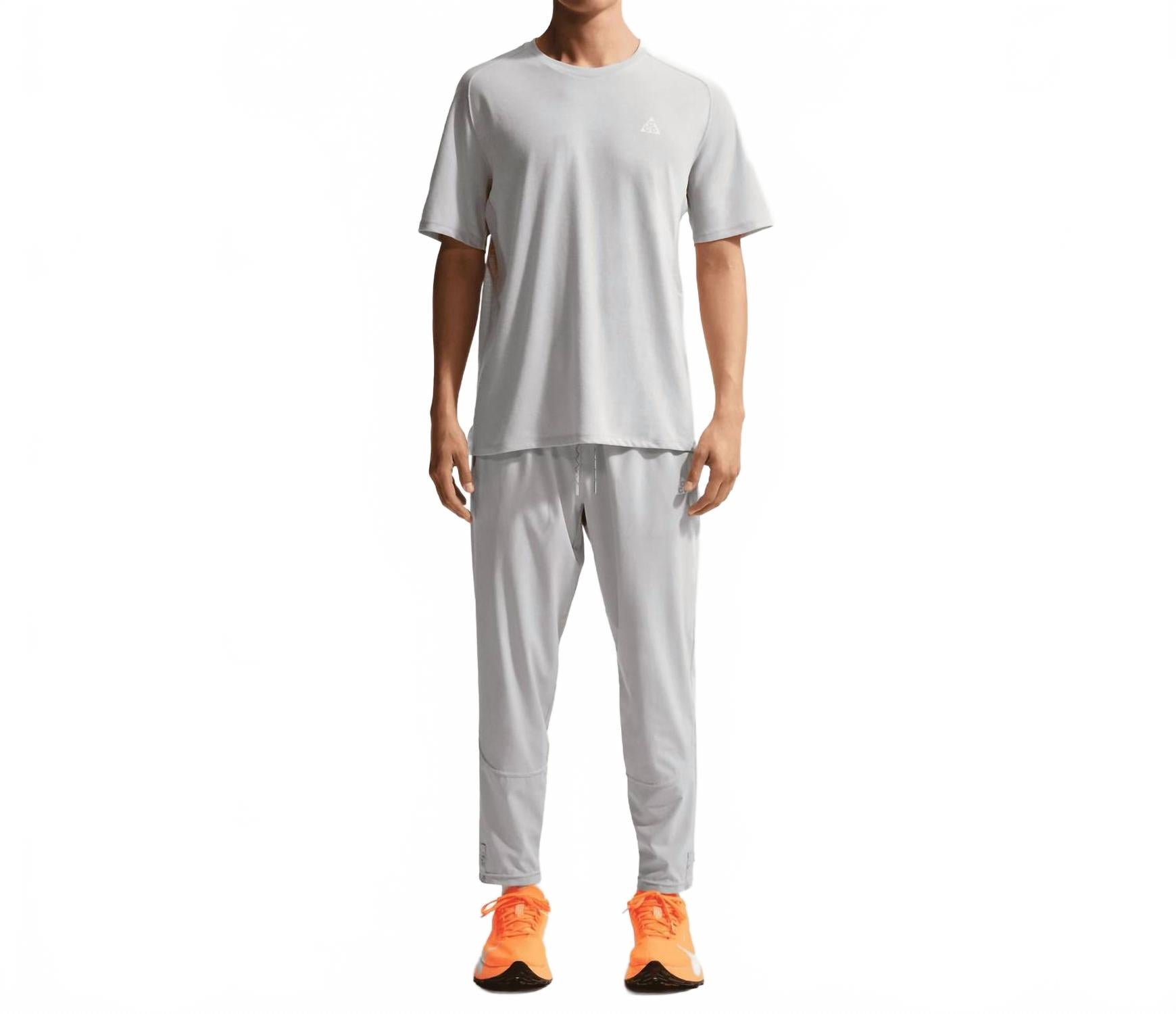 Acg Solar Chase Trail Running Top In Grey Fog
