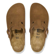 Unisex Boston Suede Narrow Leather Clogs In Mink