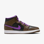 Men's Nike Air Jordan 1 Mid DQ8426-215 Sneaker US 7 Brown Purple Lifestyle Shoes