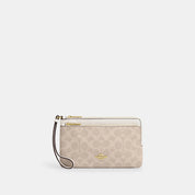 Coach Outlet Double Zip Wallet In Signature Canvas