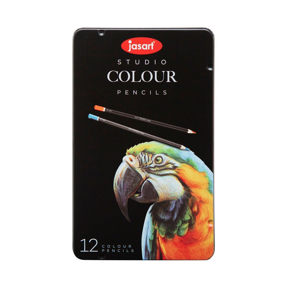 12pc Jasart Studio Art/Craft Tin Colour Pencil Set Non-Toxic