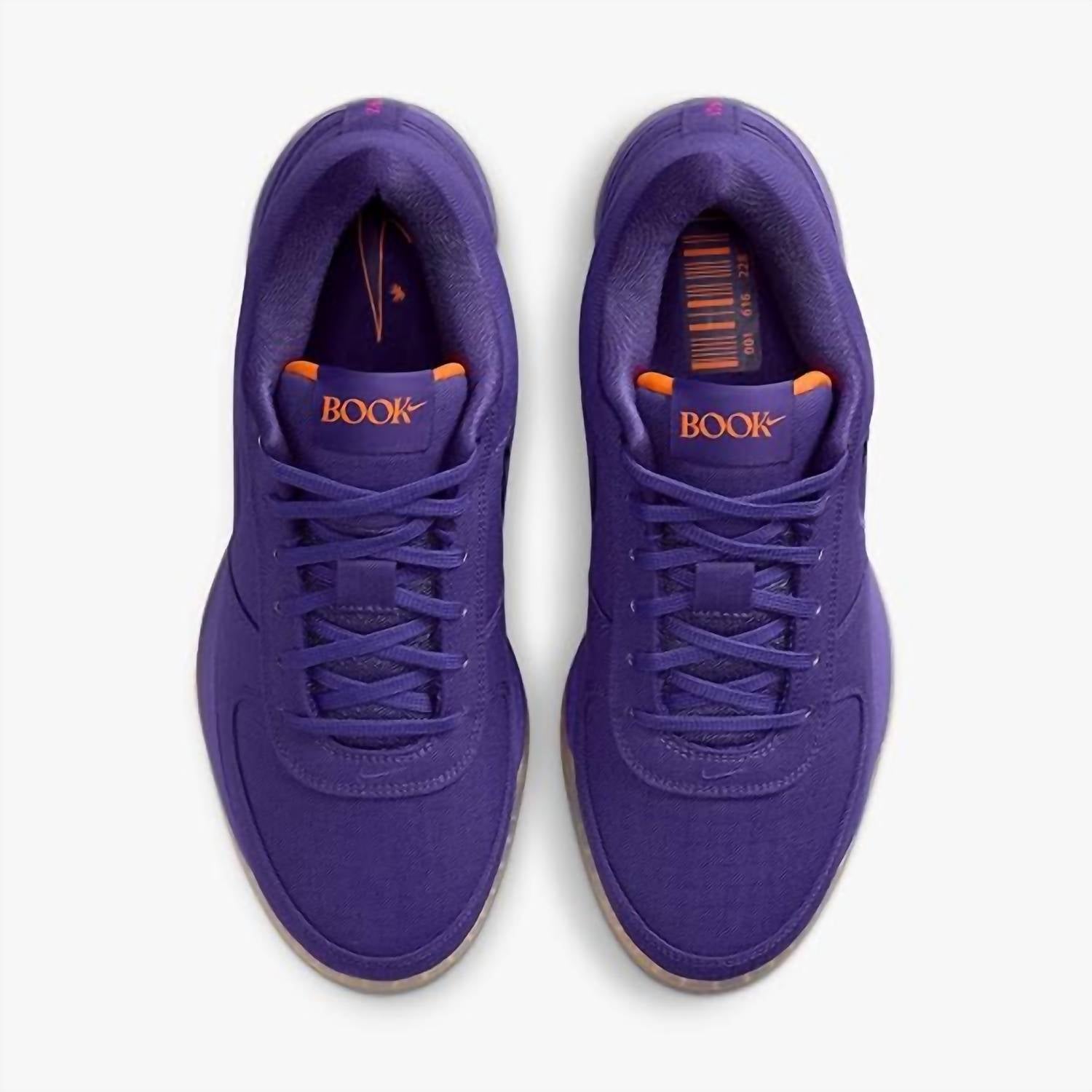 Men's Book 1 Basketball Shoes In Court Purple/taupe Grey/sundial/total Orange