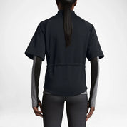 Women's Nike Therma Sphere Jacket Black Short Sleeve Full Zip Active ASM105