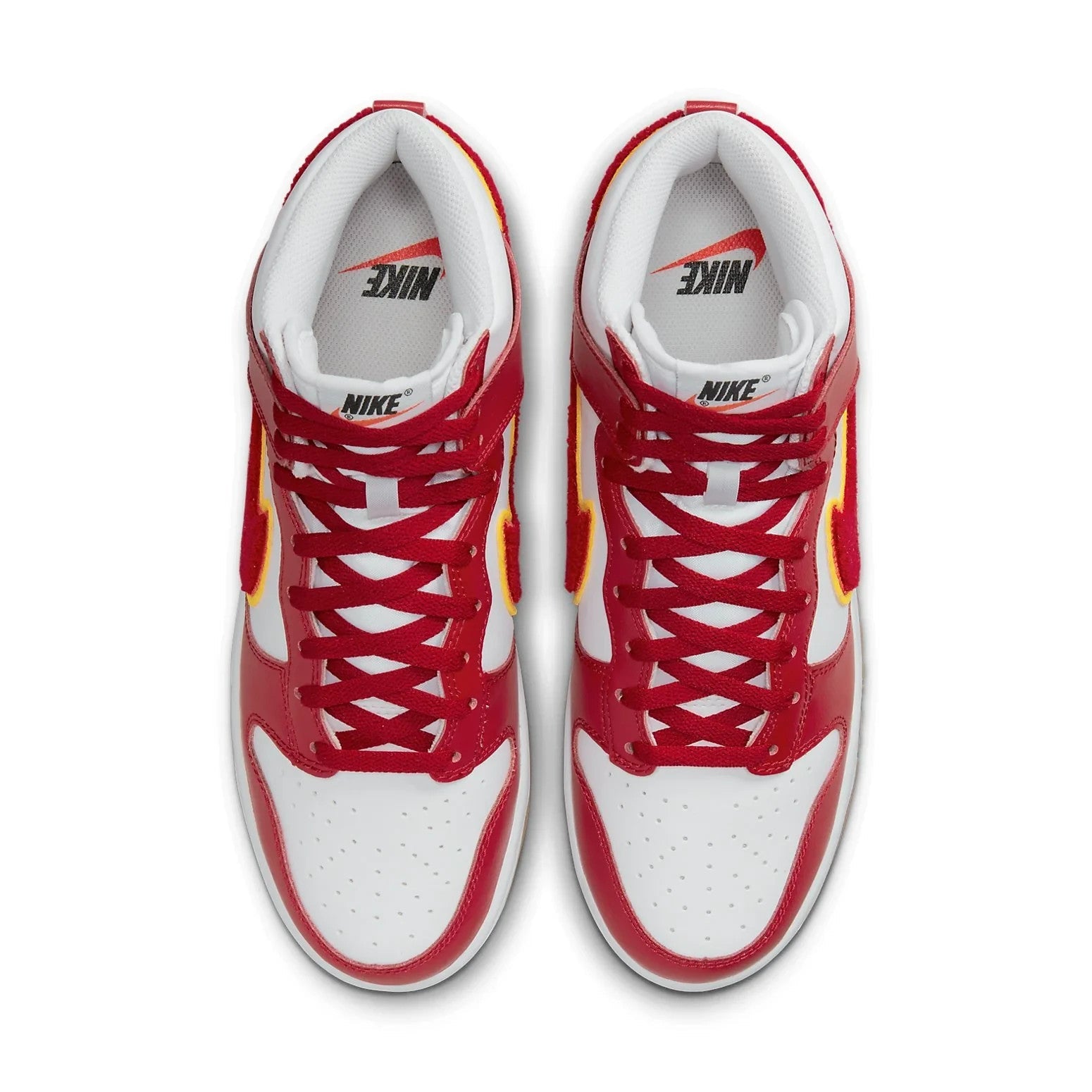 Men's Nike Dunk High 'Chenille Swoosh' DR8805-101 White Gym Red Lifestyle Shoes