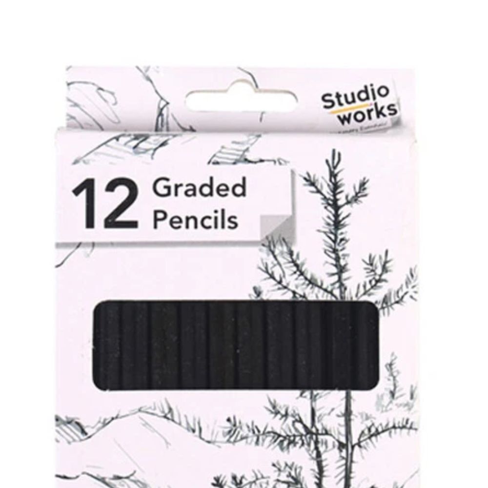 12pc Studio Works Graded Lead Pencils Assorted Grades Soft & Hard