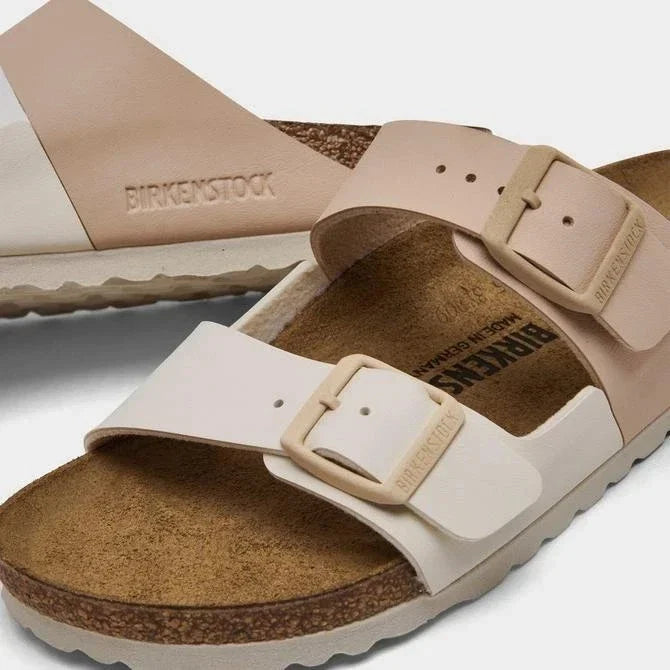 Women's Birkenstock Arizona Split Birko-Flor Beige Sandals HAWK2463