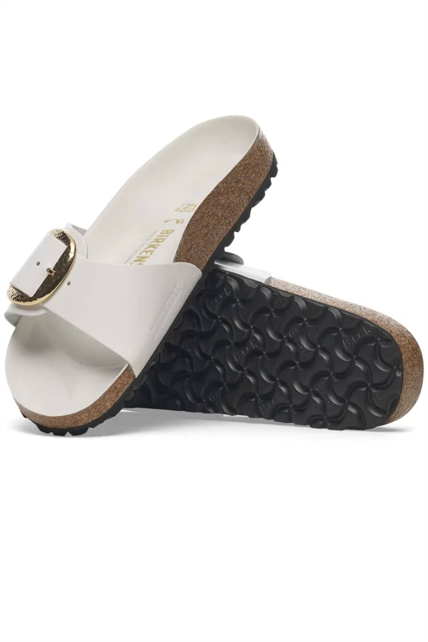 Women's Madrid Big Buckle Sandals In High Shine Antique White