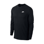 MENS NIKE SPORTSWEAR CLUB LONG SLEEVE T SHIRT_BLACK/WHITE