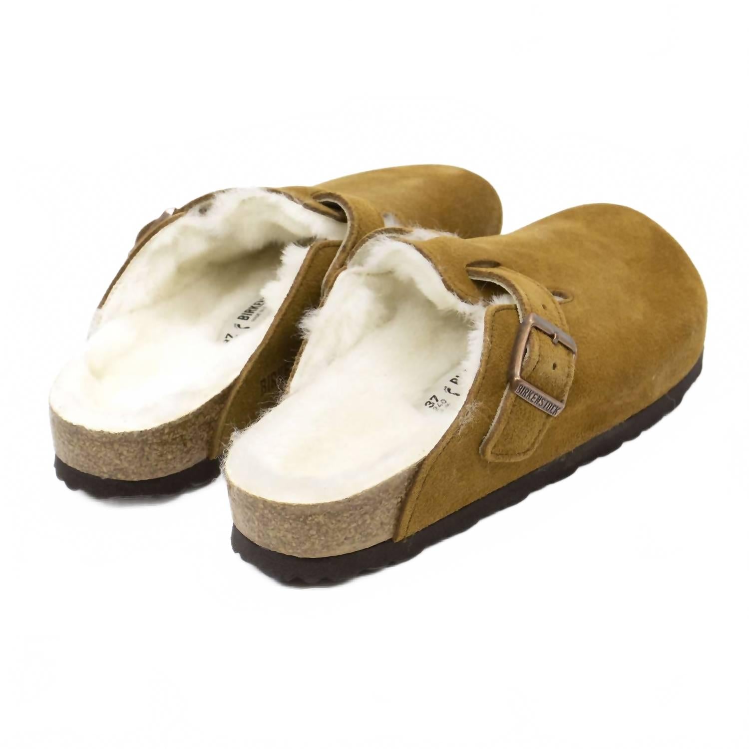 Women's Boston Shearling Suede Clogs In Mink