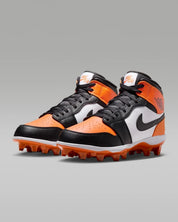 Nike Air Jordan 1 Mid TD FJ6805-801 Men's Starfish Black Football Cleat MEW1082