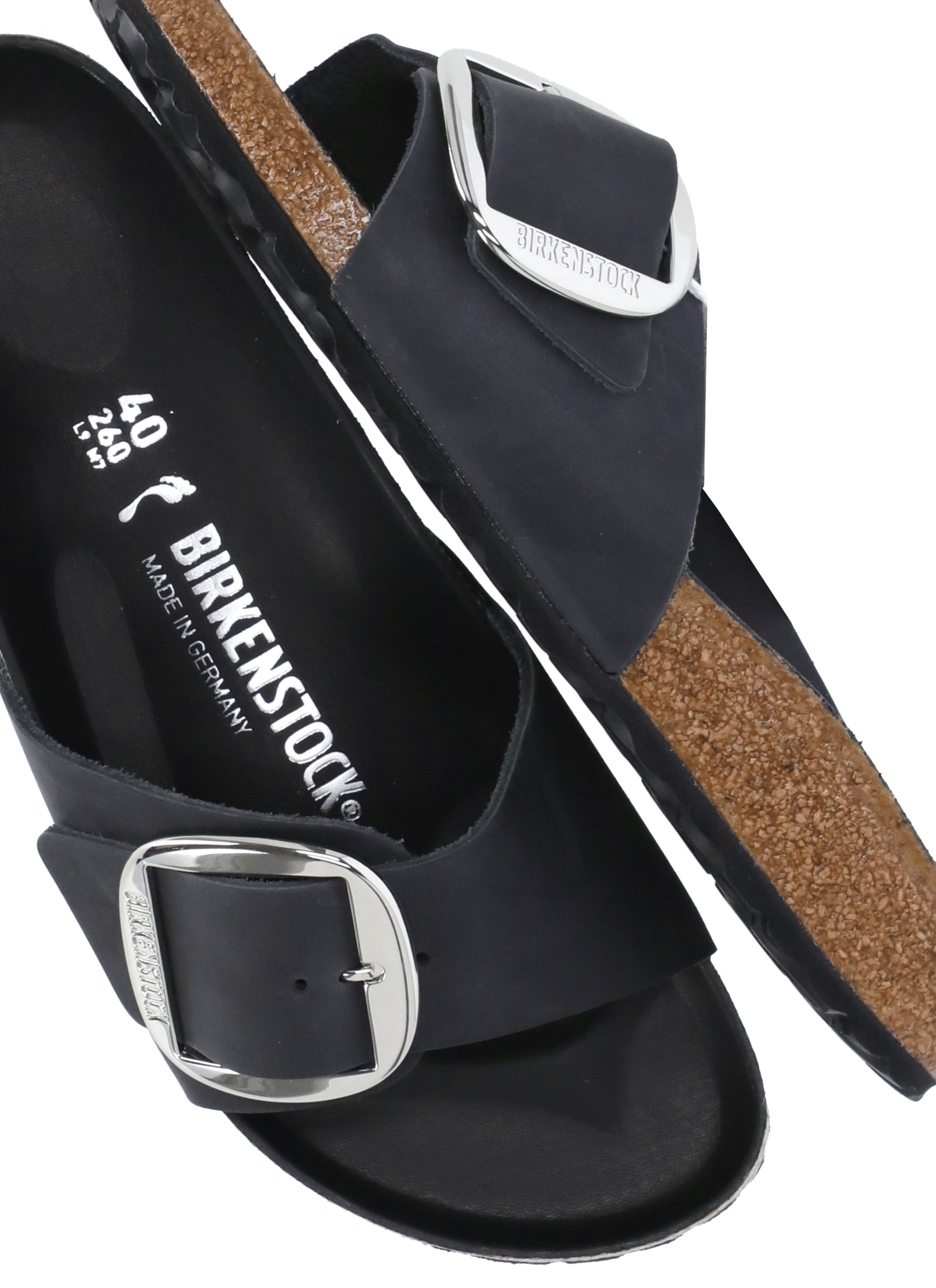 Black Madrid Big Buckle Sandals
