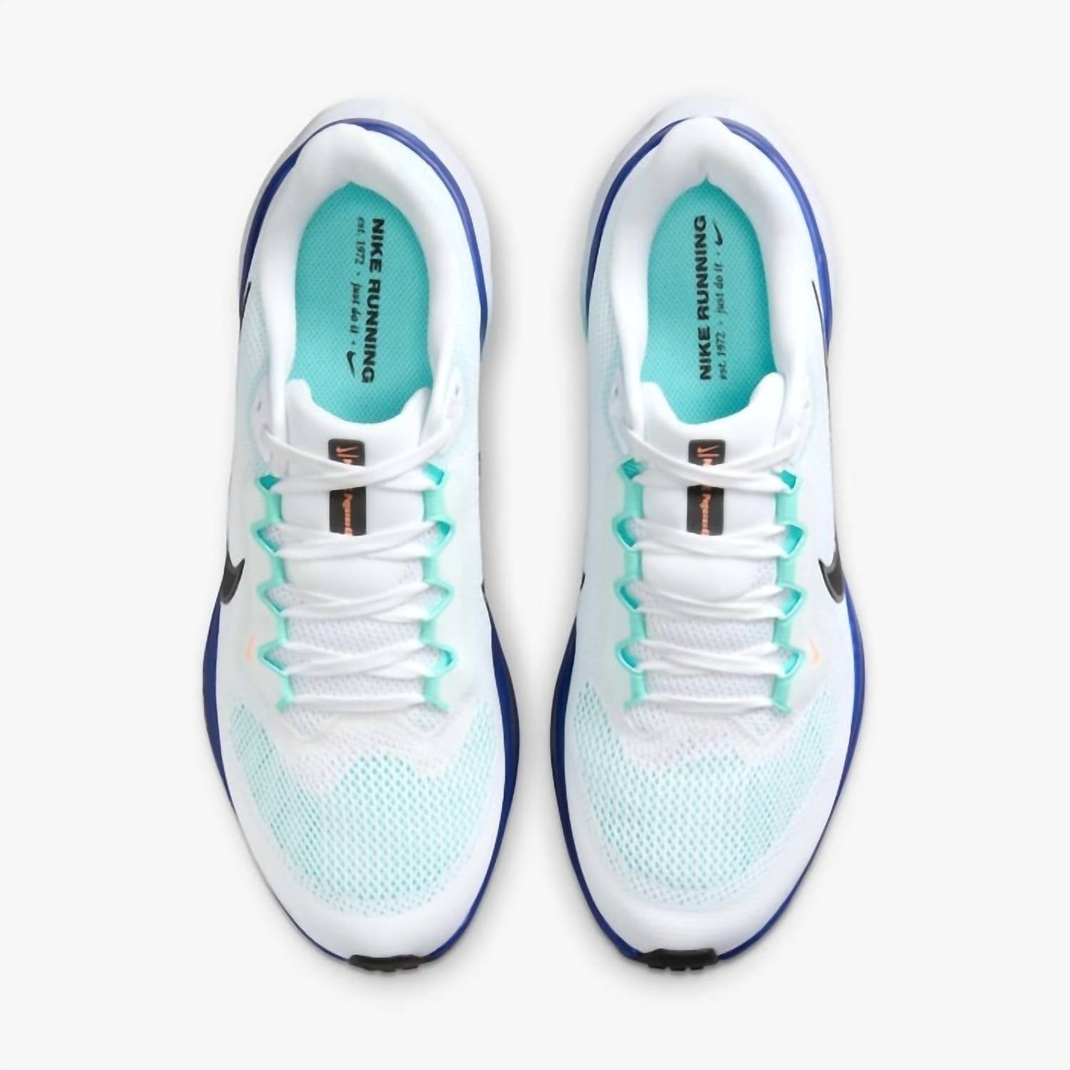Women's Air Zoom Pegasus Road Running Shoes In White/black-Hyper Turq-Concord