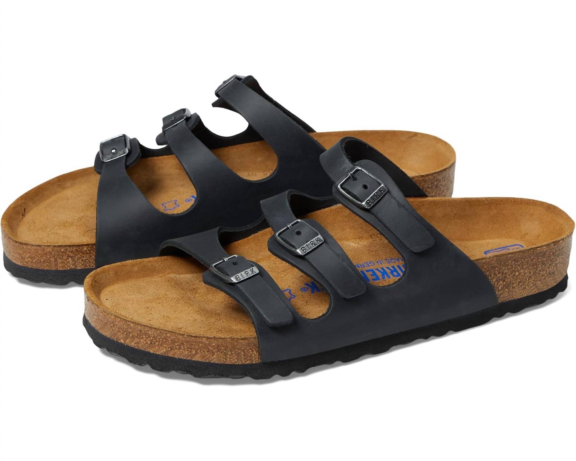 Women's Florida Oiled Leather Slide In Black