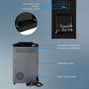 22L Devanti Water Cooler Dispenser Bench Top 3 Taps Chiller Filter Purifier Three Taps Black