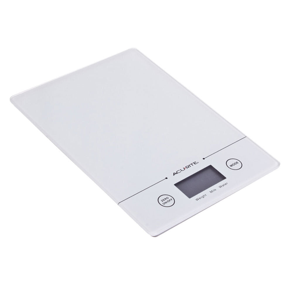 Acurite Slim Line Glass 1g/5kg Digital Kitchen Scale Weight (White)
