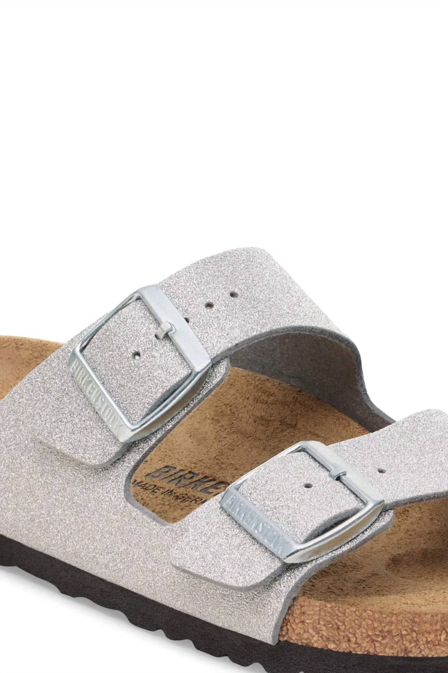 Women's Arizona Sandals In Shiny Glitter Silver