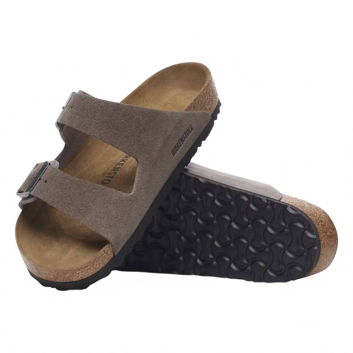 Men's Arizona Mixed Leather Sandal In Concrete Gray